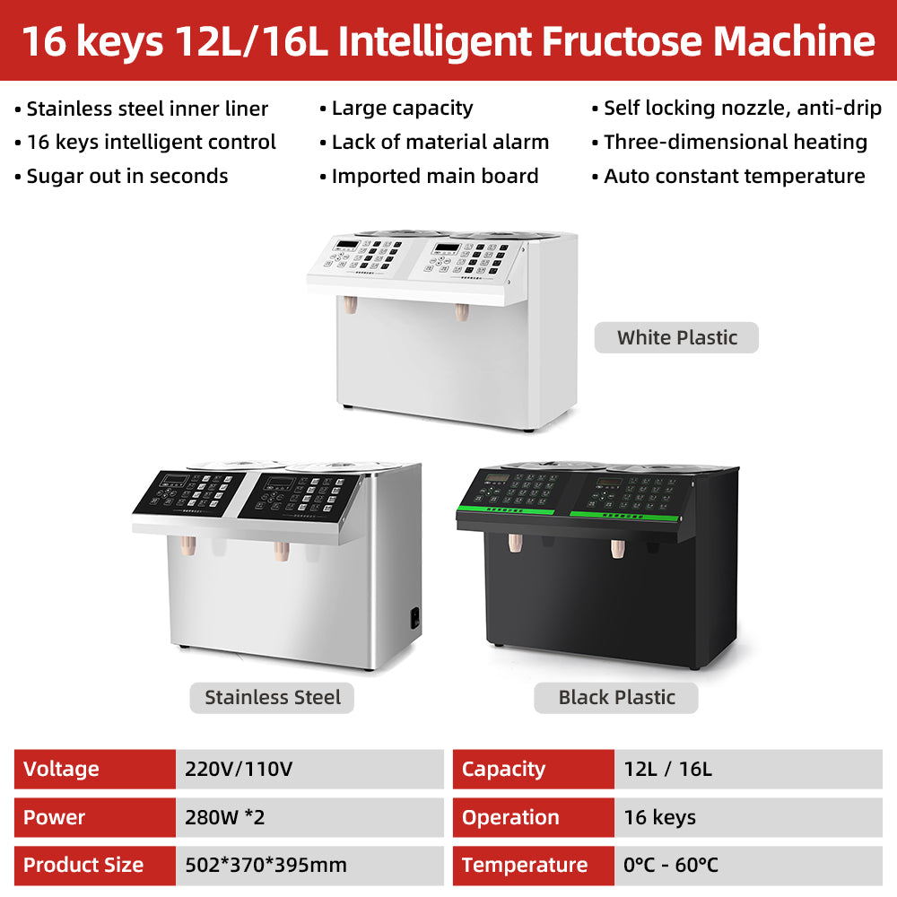 Automatic Fructose Dispenser — 12/16 L Stainless Steel