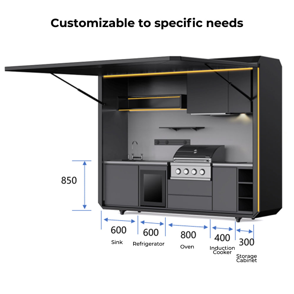 Modular Outdoor Kitchen — Aluminum BBQ Pod Unit