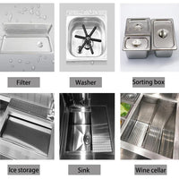 Stainless Steel Mobile Bar Station — Refrigerated Cocktail Cart image preview