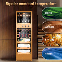 Dual-Zone Cigar Humidor &amp; Wine Cabinet — Cedar-Lined, Compressor-Cooled image preview