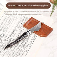 Sheep Horn Incense Knife with Ebony &amp; Wood Handle image preview