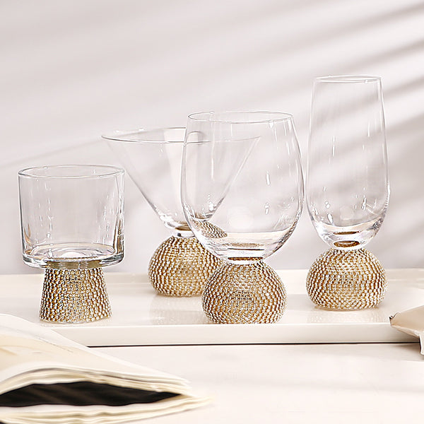Diamond-Encrusted Crystal Glassware — Cocktail, Wine & More