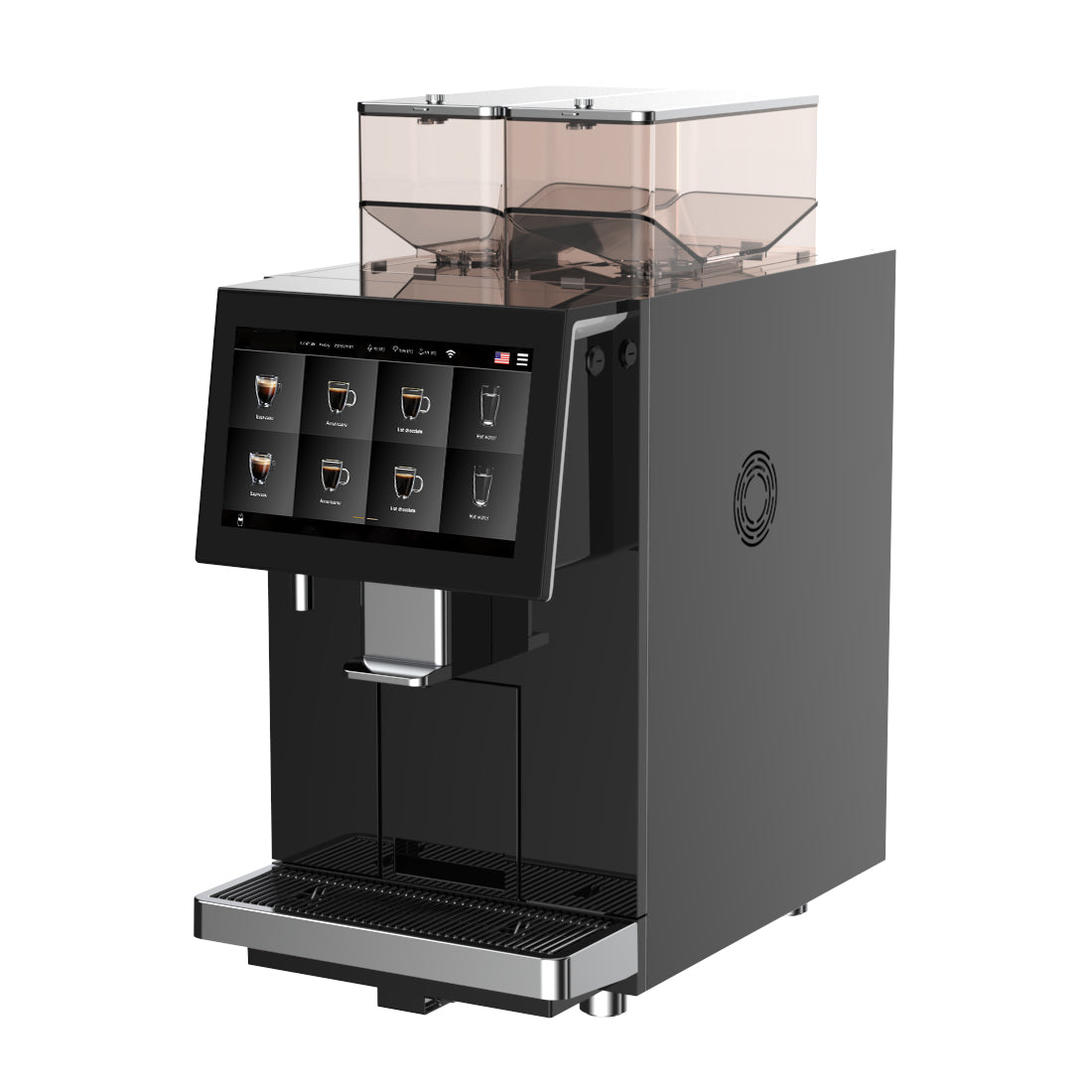 Commercial Self-Service Espresso Machine — Dual Bean Hopper, 20 Bar