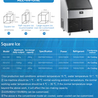 Commercial Automatic Cube Ice Maker — Air-Cooled, 80-120 kg/Day image preview