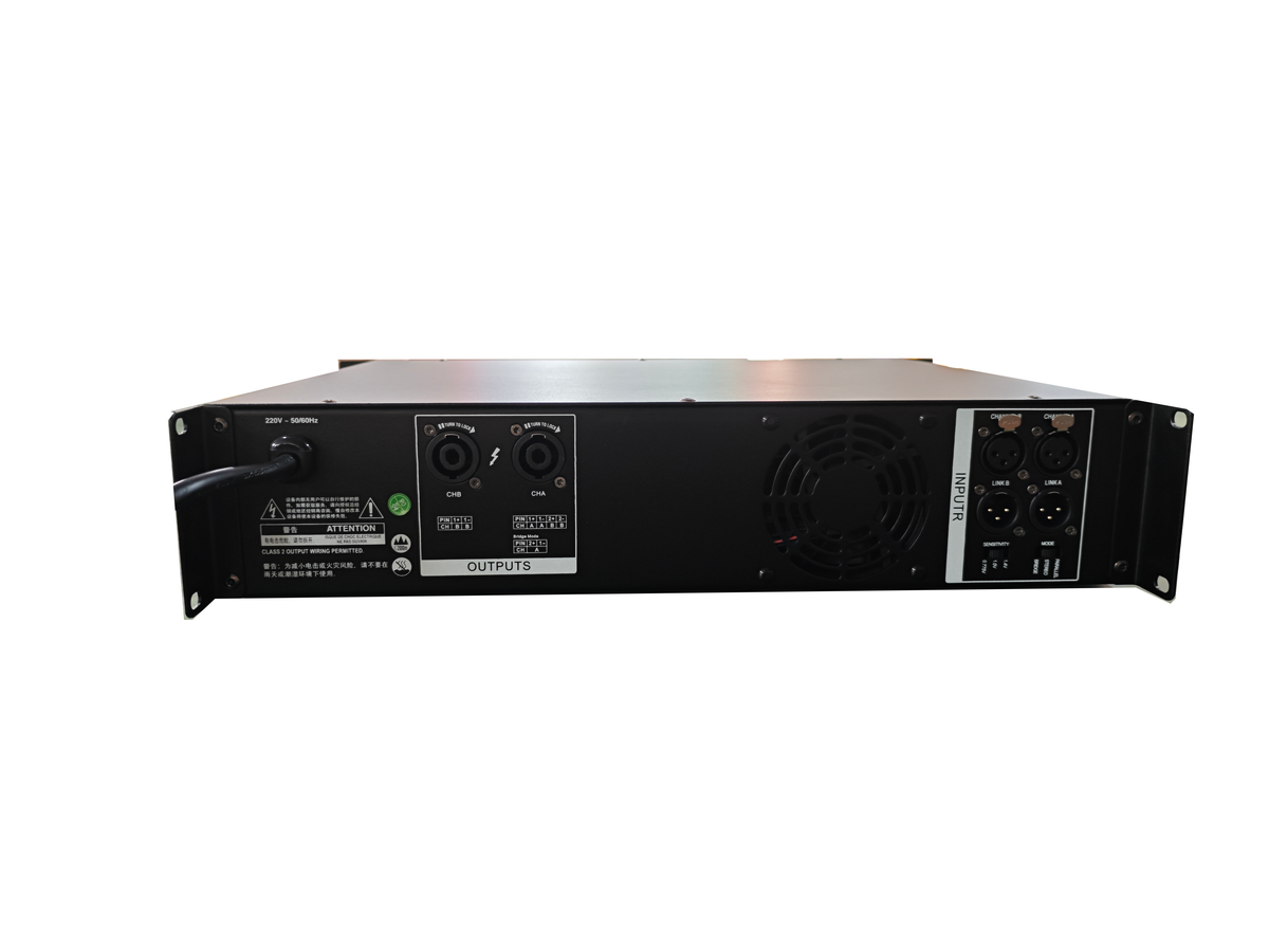 Professional 2U Class D Power Amplifier — 2x1500W, Stereo/Bridge/Parallel