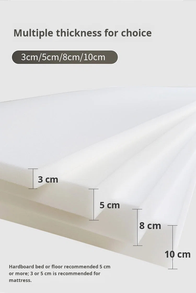 Foldable High-Density Foam Mattress Topper — Medium Firmness
