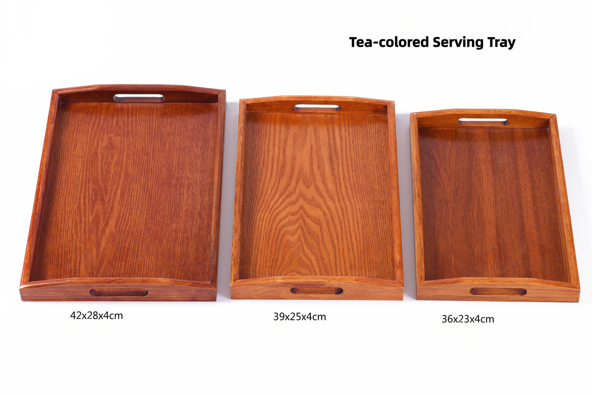 Wooden Rectangular Serving Tray — Handpainted Oval Snack Plate