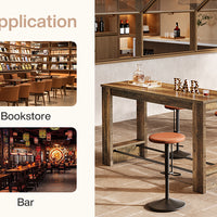 63-Inch Counter-Height Bar Table with Metal Footrest image preview
