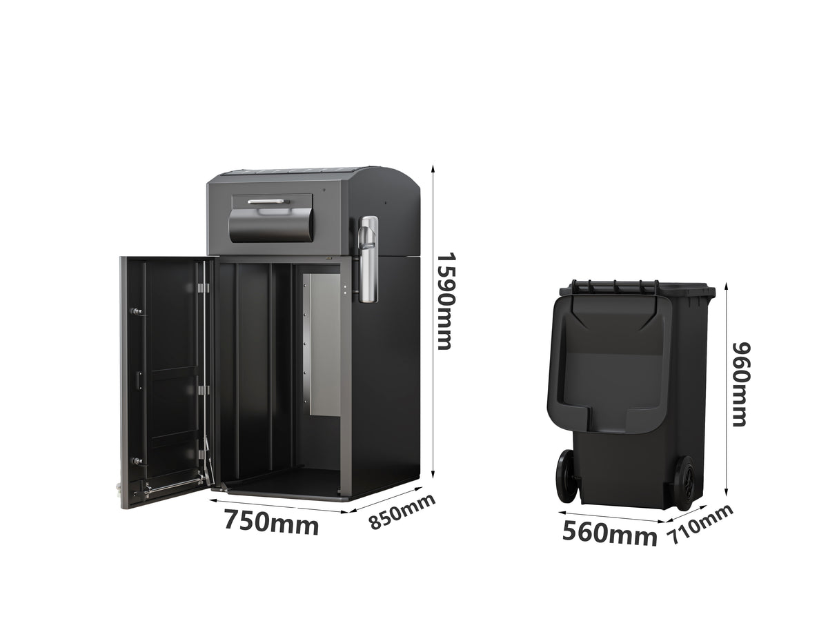 Solar-Powered Waste Compactor Bin — Odor Control, Anti-Theft