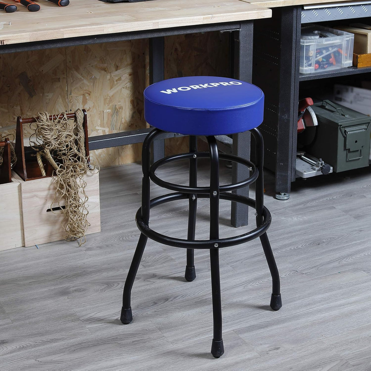 Modern Steel-Frame Rotating Commercial Bar Stool