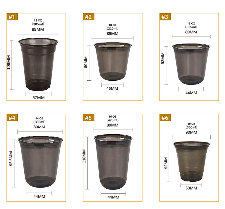 Disposable Cups with Lids — PET, PP & Paper, 7–32 oz