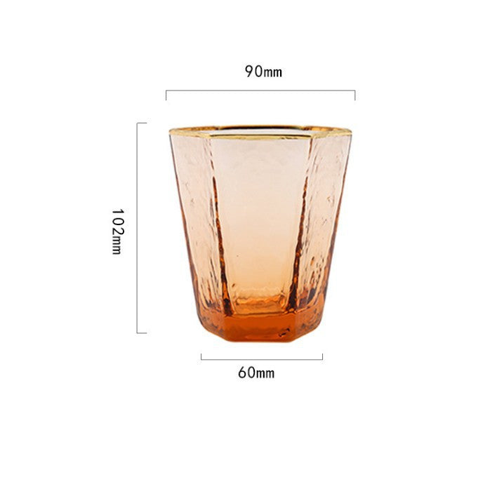 Vintage Gilded Glass Collection - Hexagonal Glassware