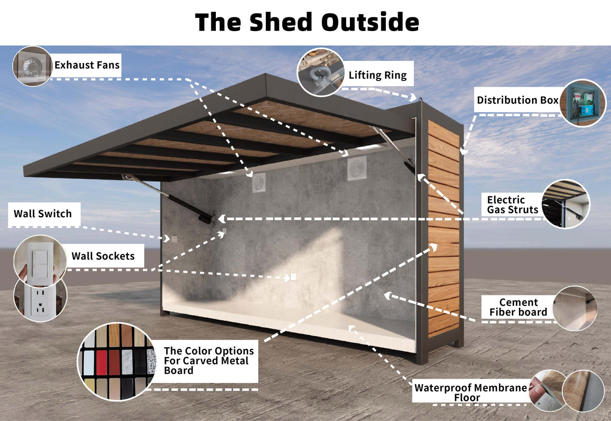 Modular Outdoor Kitchen — Stainless Steel with Weatherproof Shed