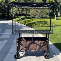 Folding Vending Cart with Adjustable Tabletop &amp; Umbrella Canopy image preview