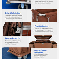 Housekeeping Linen Cart — Foldable Stainless Steel image preview