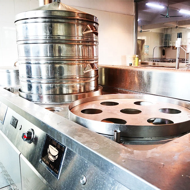 Commercial Induction Bun Steamer — 7-Hole, 18 kW