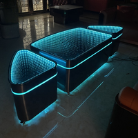 LED Glow Bar Table — RGB Illuminated Stainless Steel Cocktail Table image preview