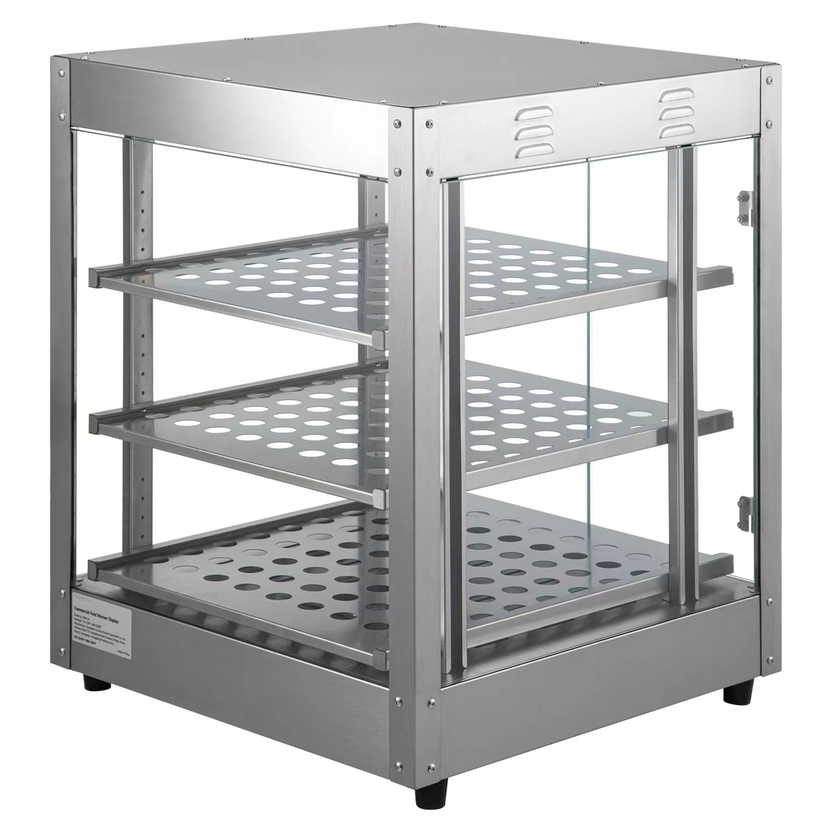 Commercial 3-Tier Heated Display Case — Countertop Pastry & Food Warmer