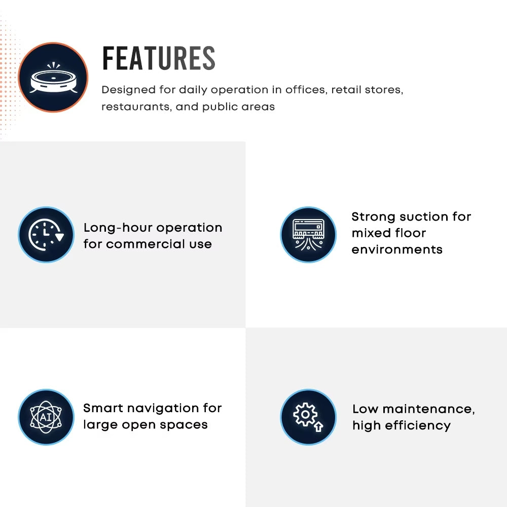 Commercial Robot Vacuum & Mop — Self-Emptying, LDS Navigation