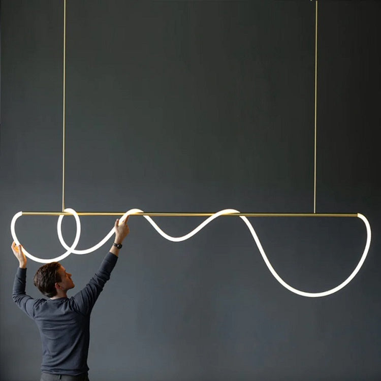 Minimalist LED Line Pendant Light — Silicone DIY Chandelier