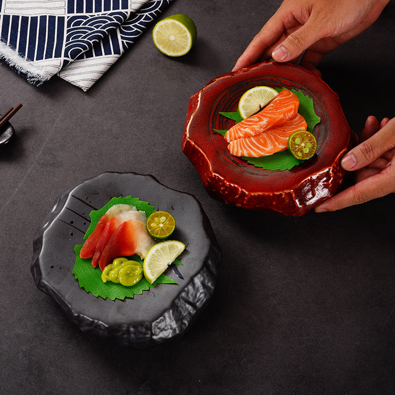 7-Inch Porcelain Sashimi Plate — Colored Glaze