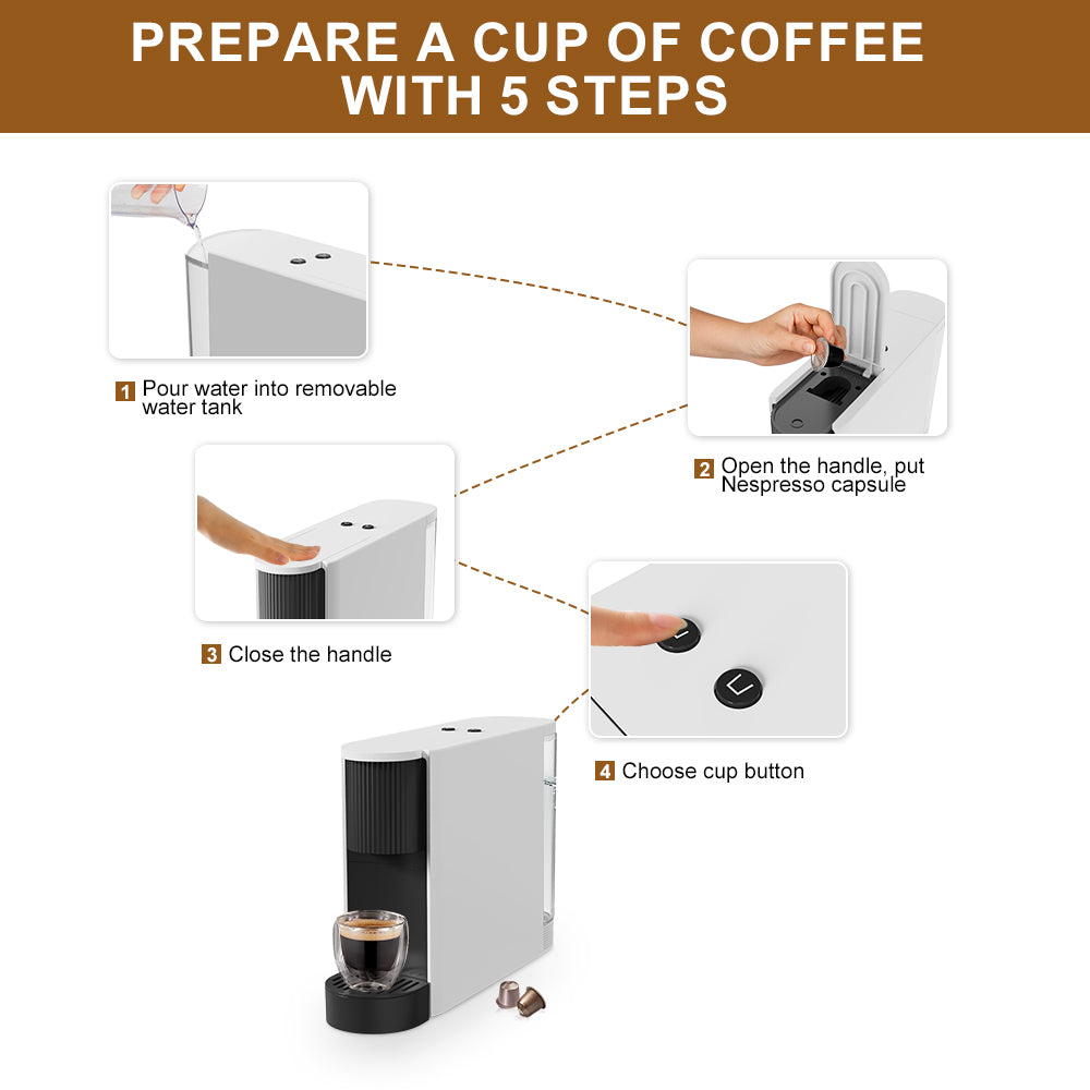 Capsule Coffee Machine — 20 Bar, Dual Brew Sizes
