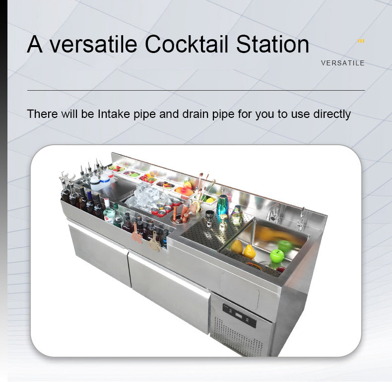 Stainless Steel Outdoor Mobile Bar Counter — Cocktail Station