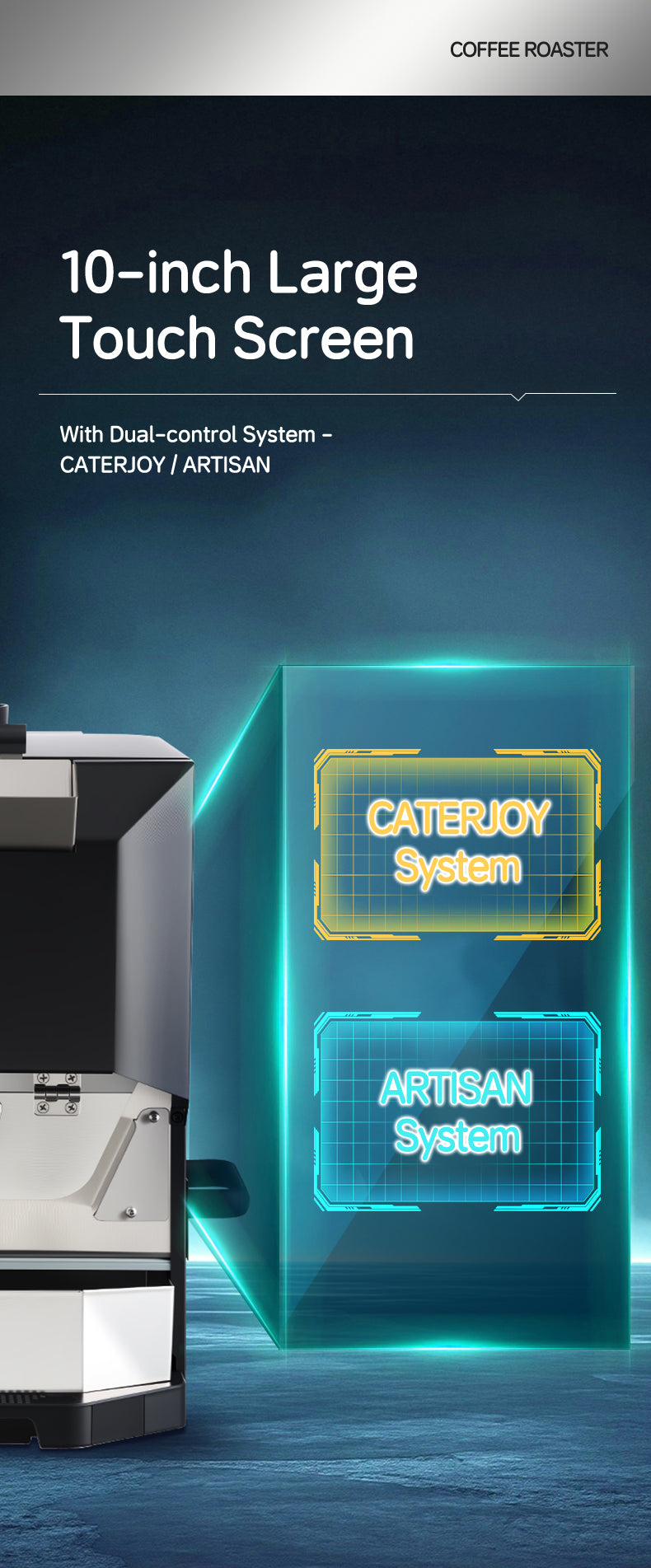 Commercial Electric Coffee Roaster — 1 kg, Touchscreen Control