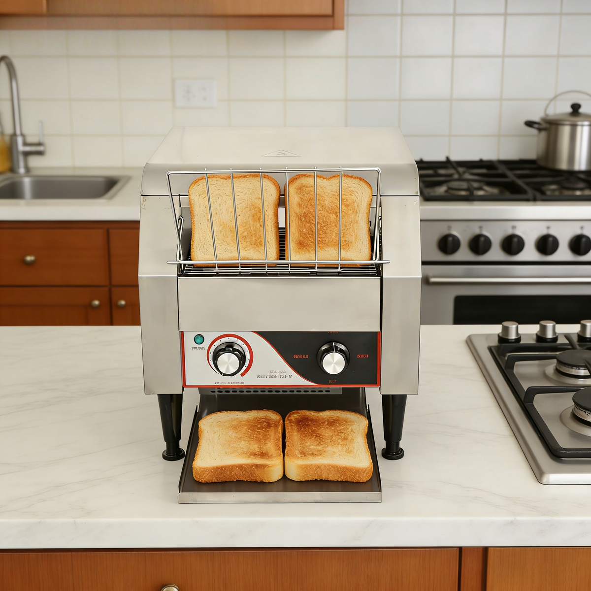 Commercial Conveyor Toaster — 450 Slices/Hour, Stainless Steel