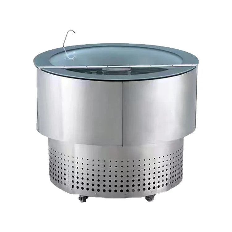 Commercial Rotary Ice Cream Display Freezer — Round Barrel Showcase