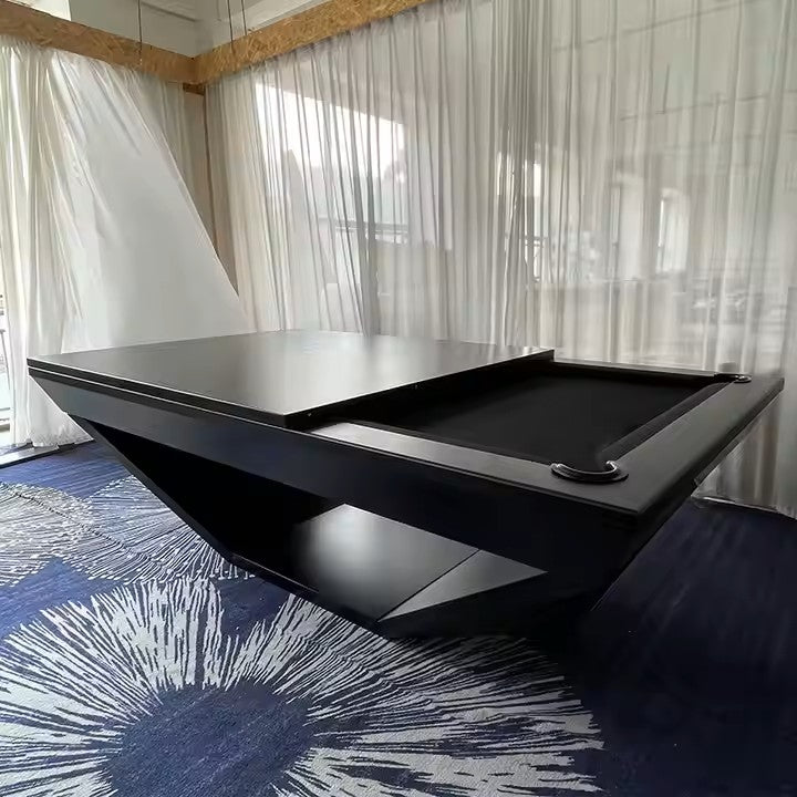 Billard 3 en 1 ardoise, table à manger — bois massif