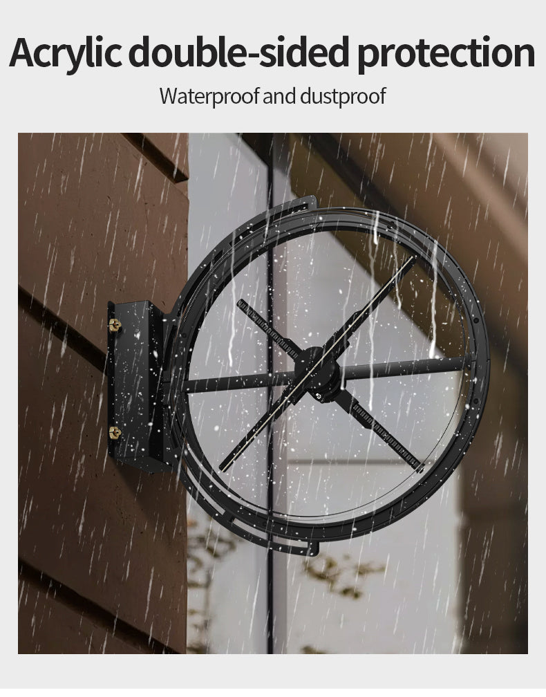 WiFi Holographic LED Fan Display — 42 cm Wall-Mounted, Weatherproof