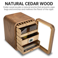Vista previa de la imagen de Cedar-Lined Cigar Humidor Cabinet — 110-Cigar Capacity