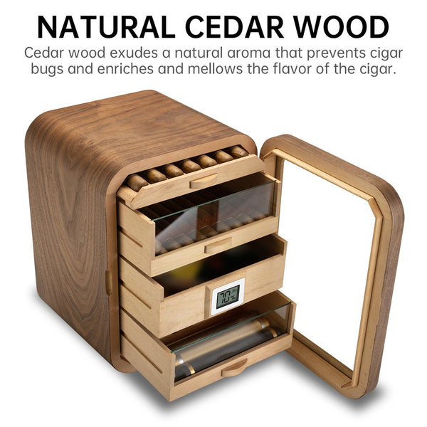 Cedar-Lined Cigar Humidor Cabinet — 110-Cigar Capacity