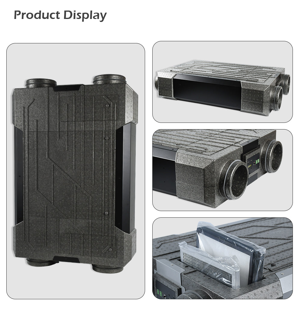Ceiling-Mounted Heat Recovery Ventilation System with Smart Wi-Fi Control