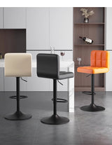 Modern Velvet Bar Stool — Swivel, Gas-Lift, Square Back
