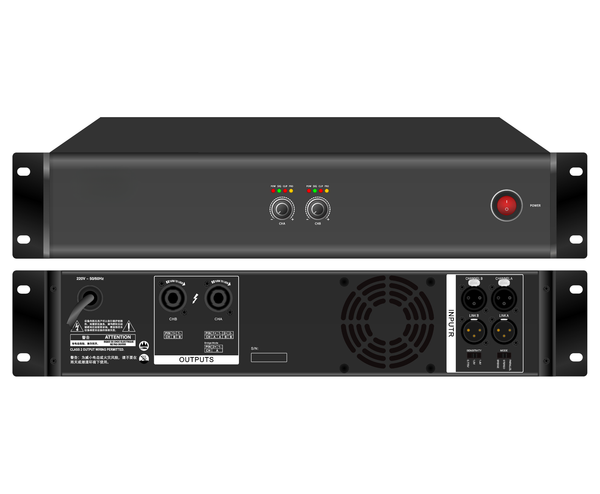 Professional 2U Class D Power Amplifier — 2x1500W, Stereo/Bridge/Parallel