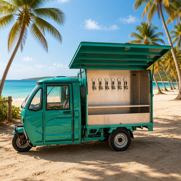 Tricycle à bière mobile — chariot à bière pression en inox