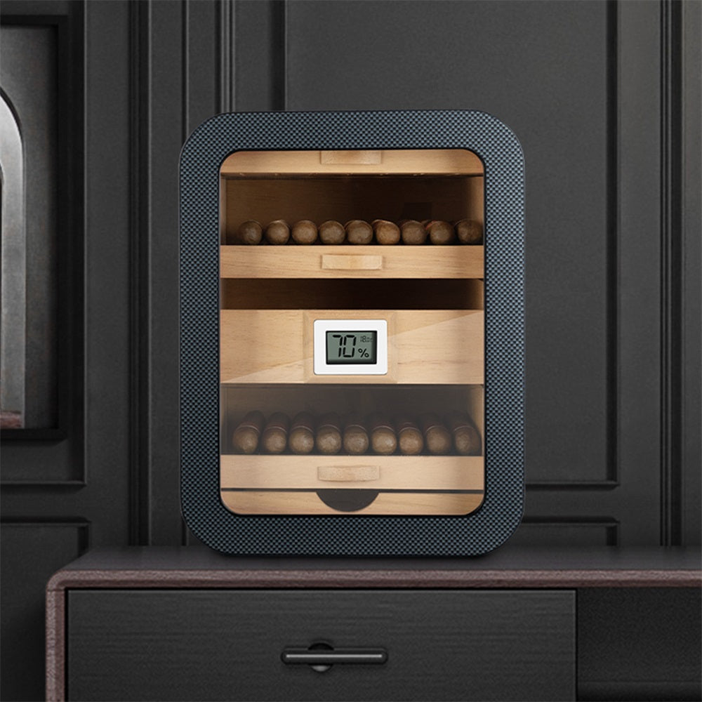 Cedar-Lined Cigar Humidor Cabinet — 110-Cigar Capacity