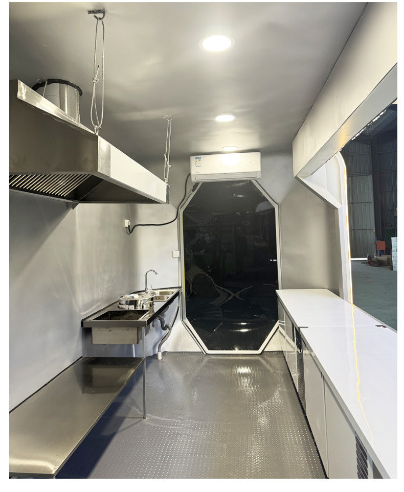 Commercial Mobile Food Trailer with Full Kitchen — BBQ & Bar
