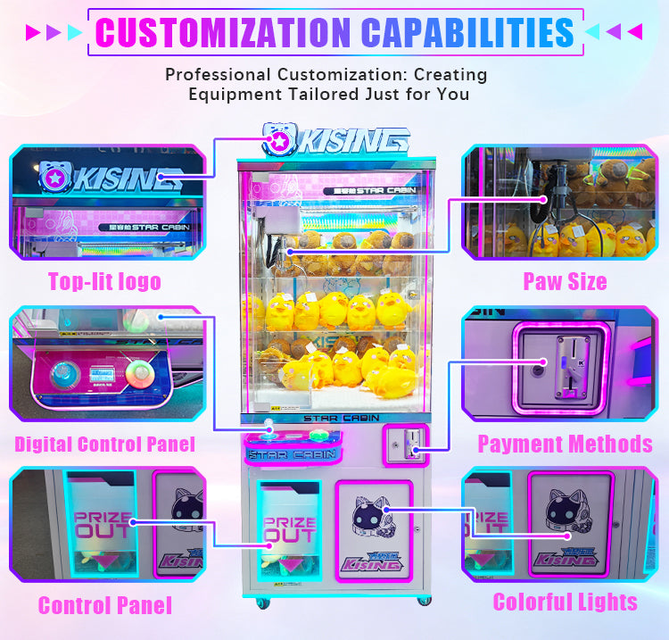 Commercial Claw Machine Prize Vending Cabinet with Bill Acceptor