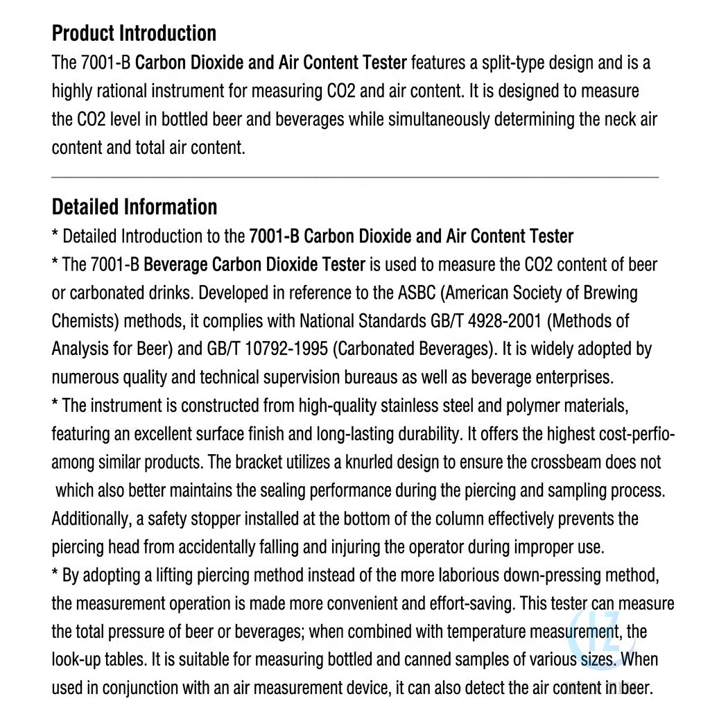 Portable CO2 Volume Tester for Carbonated Drinks