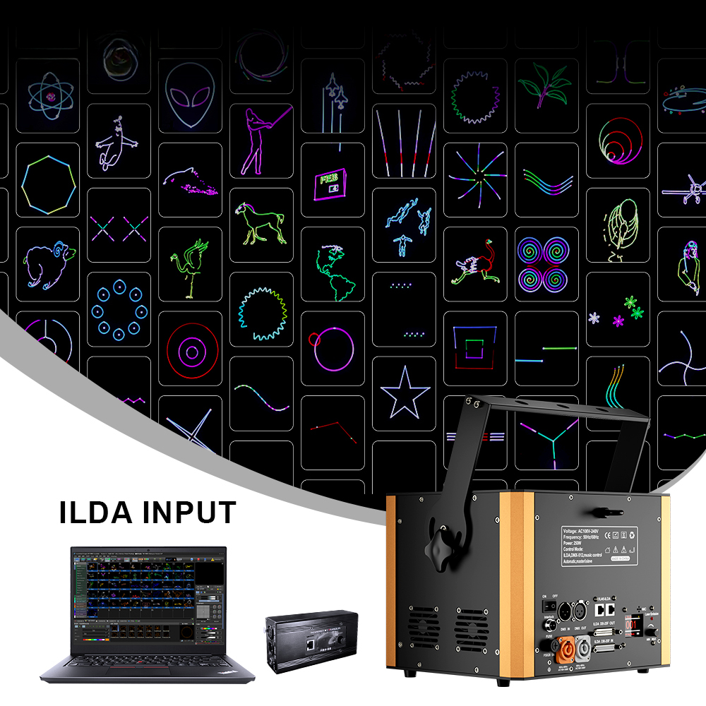 Full-Color 12W RGB Animation Laser Projector — DMX/ILDA