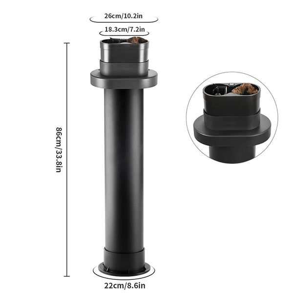 Automatic Standing Portafilter Cleaner — Motorized Scraper & Brushes