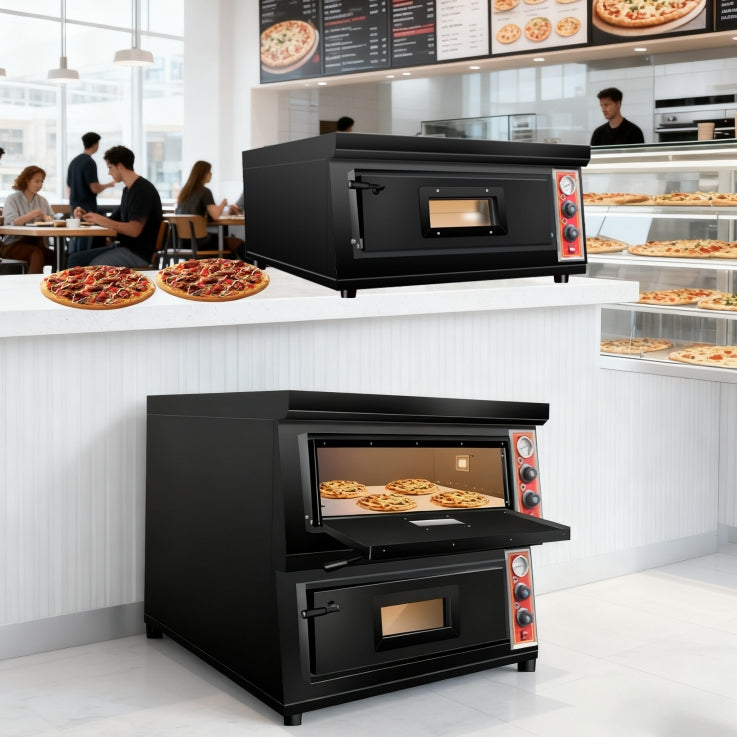 Commercial Deck Pizza Oven — Electric & Gas, Stone Base