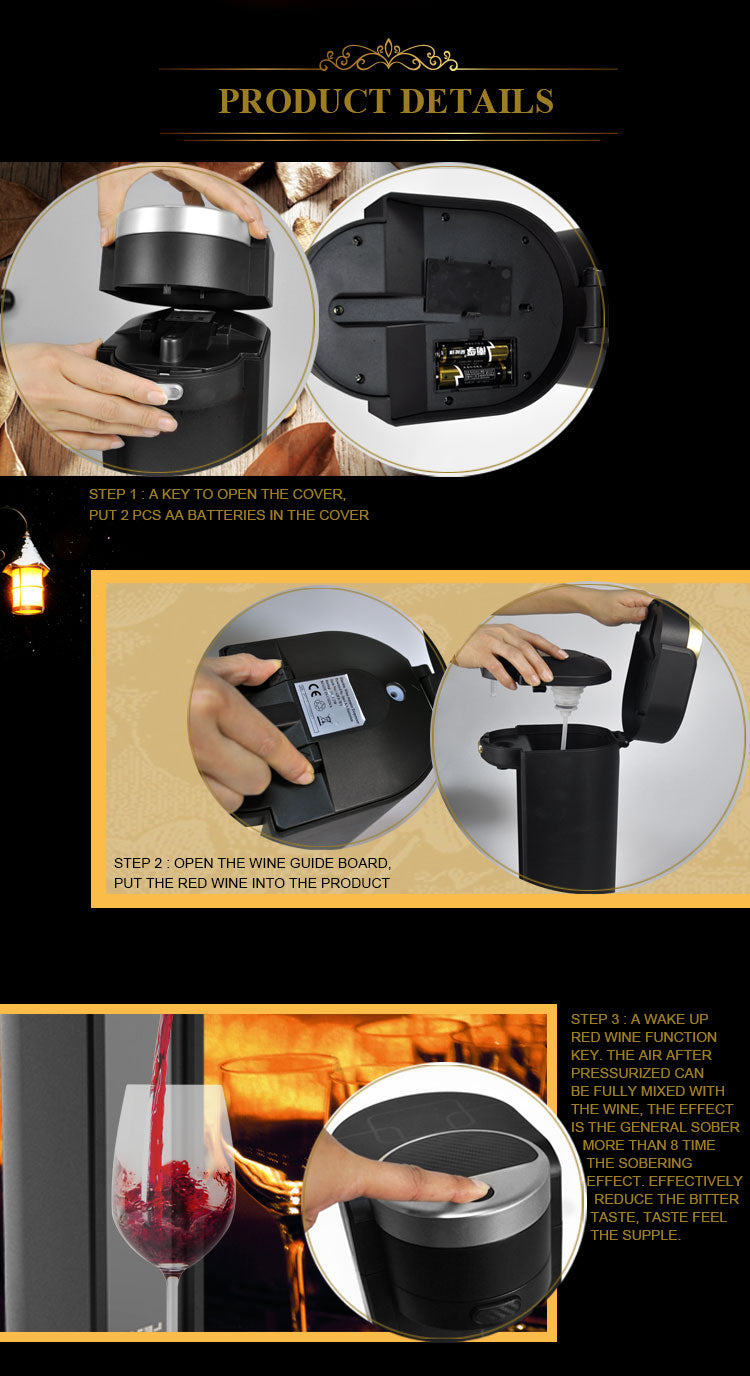 Electric Wine Aerator & Dispenser with Cooling Cup