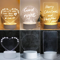 3D Acrylic LED Night Light — USB Warm-White Decorative Lamp image preview