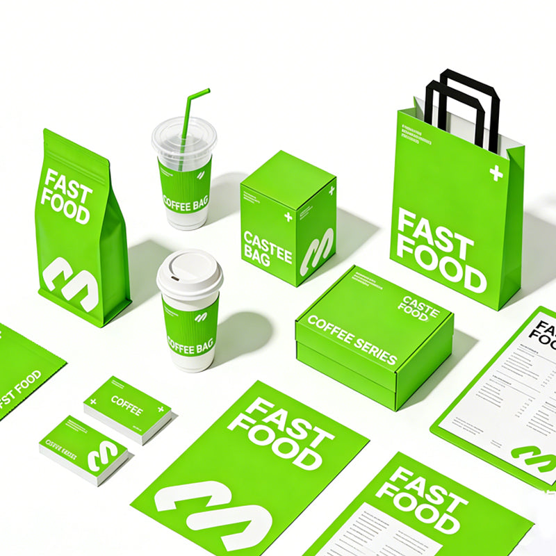 Custom Fast Food Takeaway Packaging Box Set — Paperboard