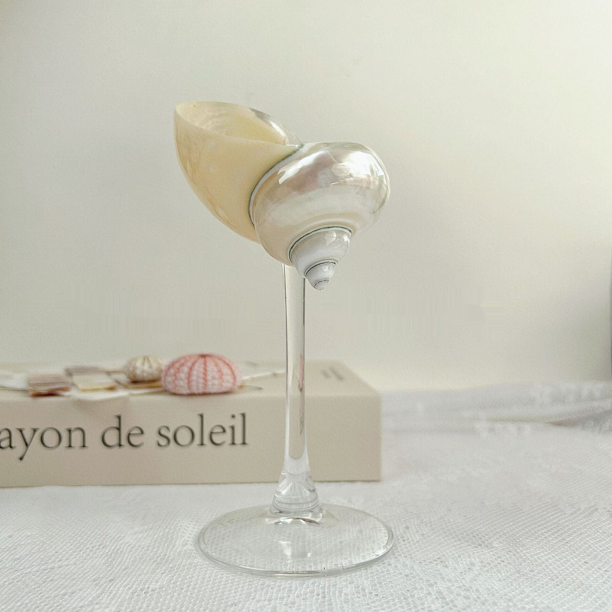Handmade Shell Cocktail Glasses, style Mediterranean