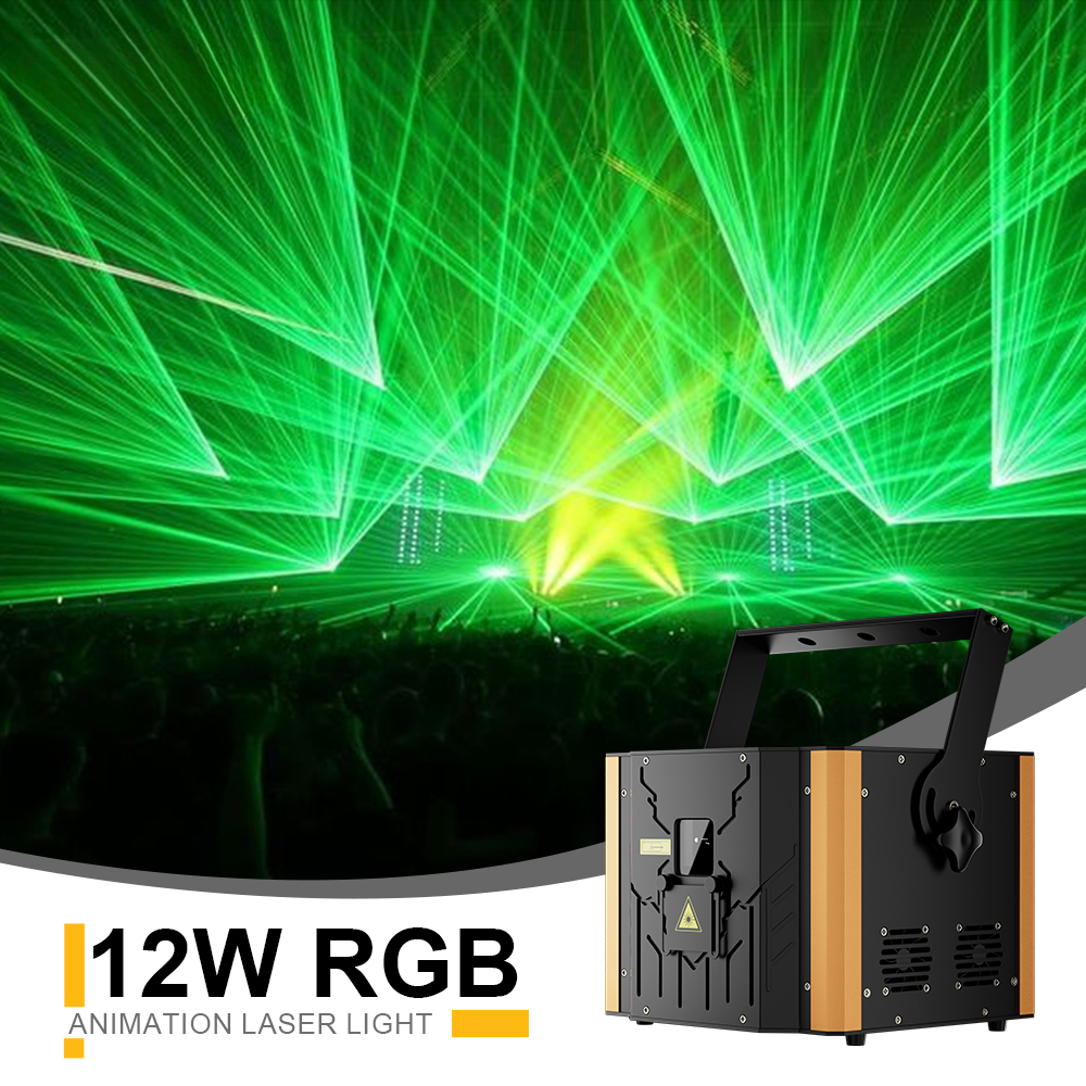 Full-Color 12W RGB Animation Laser Projector — DMX/ILDA